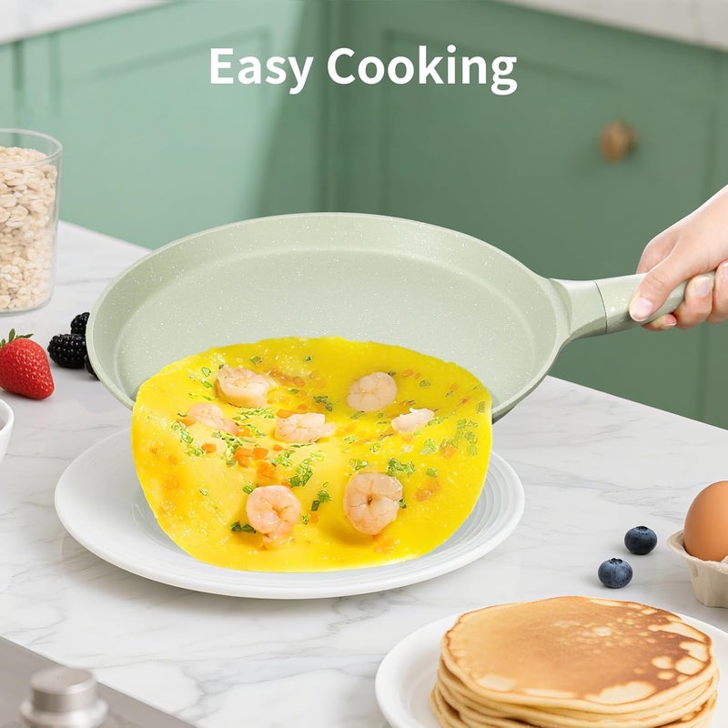 Xuanying Nonstick Crepe Pan, Coating Induction Compatible Skillet Griddle | Dosa Tawa Pan for Roti, Tortillas & Pancakes | Eco-Friendly 100% Free PFOA,PFAS, Lightweight with Cool-Touch Handle - Image 4