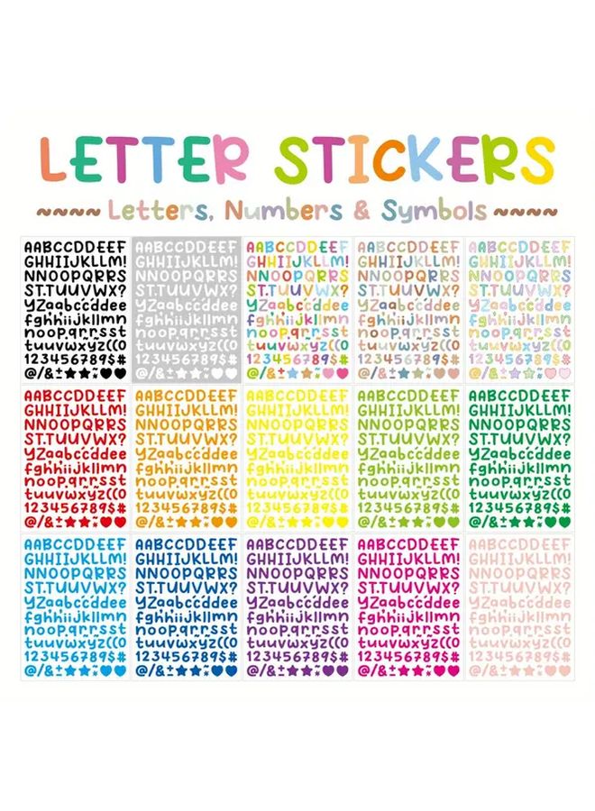 1680pcs Vibrant Candy Letter Stickers Self Adhesive Numbers Symbols for Crafts Signs Posters Windows Doors Mailboxes Car Truck Decorations - Image 1