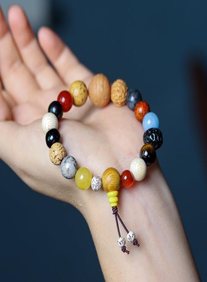 DCELLA Handcrafted Bracelet Unisex Wooden Rosary Beads with Bodhi Seeds - Meditation Mala for Men and Women - Spiritual Jwellery (Pack of 1) - Image 5