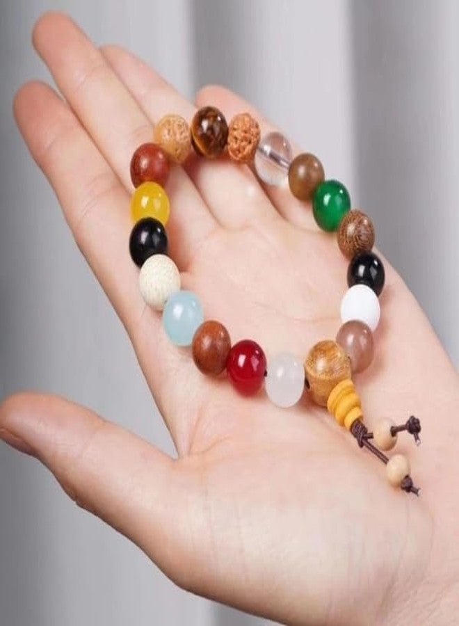 DCELLA Handcrafted Bracelet Unisex Wooden Rosary Beads with Bodhi Seeds - Meditation Mala for Men and Women - Spiritual Jwellery (Pack of 1) - Image 3