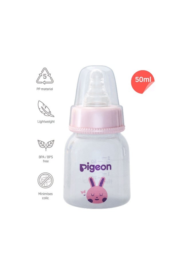 pigeon Peristaltic Nursing Bottle Rpp 50ml (Pink) Rabbit - Image 2