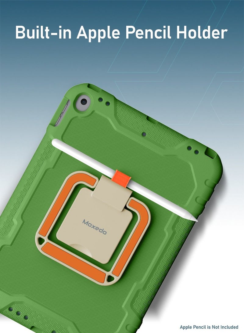 Moxedo Rugged Protective EVA Foam Silicone Kids Case Cover, Shockproof Foldable 360 Rotatable Stand Handle Grip with Pencil Holder Compatible for Apple iPad 2021 (9th Gen) 10.2 inch (Green) - Image 3