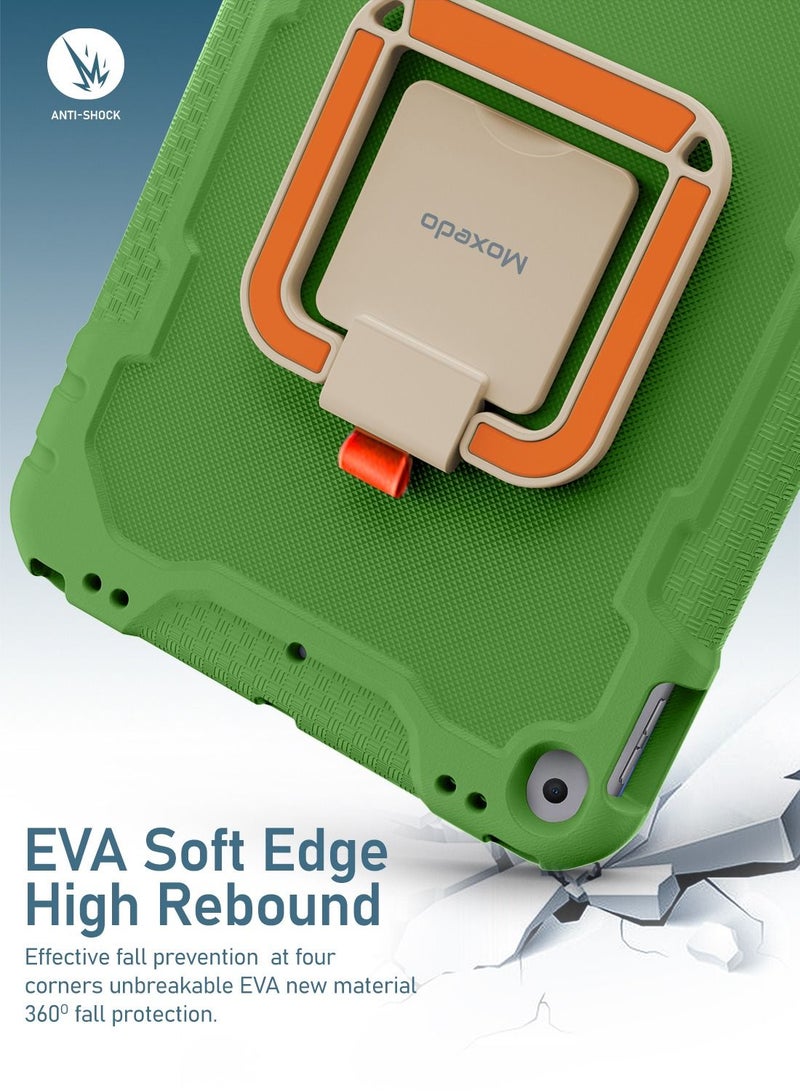 Moxedo Rugged Protective EVA Foam Silicone Kids Case Cover, Shockproof Foldable 360 Rotatable Stand Handle Grip with Pencil Holder Compatible for Apple iPad 2021 (9th Gen) 10.2 inch (Green) - Image 2