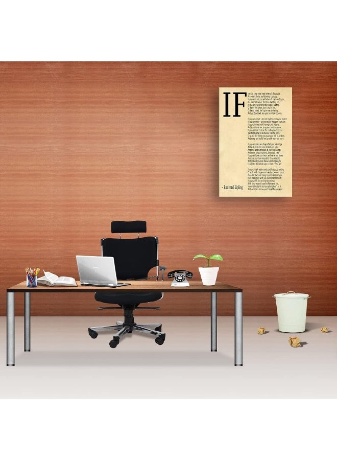 Busmko If Poem Framed Quotes Wall Art Picture Modern Canvas Motivational Posters Vintage Artwork For Bedroom Decor Poetry Gifts Framed (12x18 inch) - Image 2