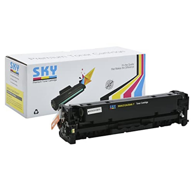 طابعات LaserJet Pro 400 Color M451/M475/MFP M476nw/CP2025: مجموعة خراطيش الحبر الأصفر 305A/304A/312A، حبر قائم على البوليمر عالي الإنتاجية لإخراج ألوان نابضة بالحياة - Image 1