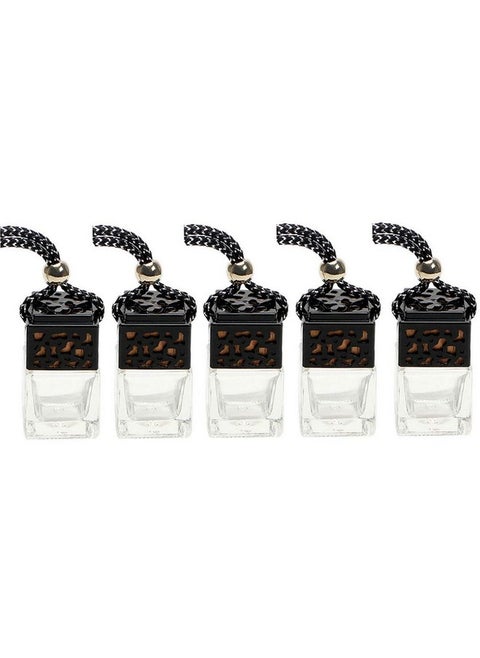 5 قطع 8 مل زجاجة عطر معلقة موزع رائحة الزيوت العطرية زجاجة عطر قابلة لإعادة التعبئة زجاجة عطر فارغة (أسود)