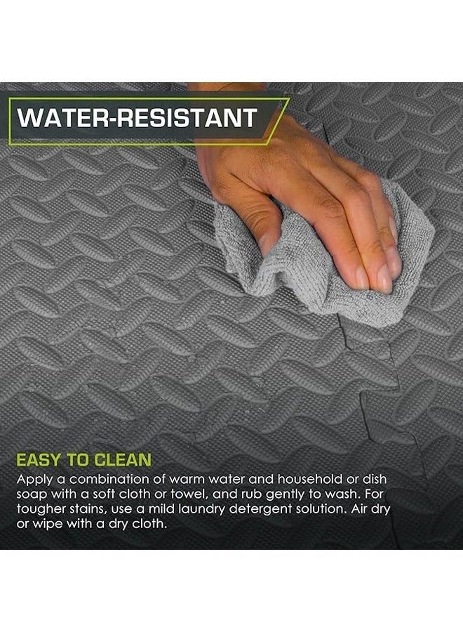 30x30Cm Interlocking Exercise Foam Mats Eva Foam Flooring Mat Thickening Play Workout Exercise Mats for Home Workout Fitness (Gray) - Image 3