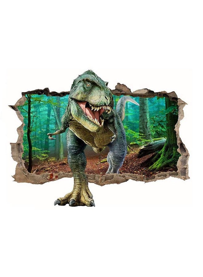 Supzone Dinosaur Wall Stickers Broken 3D Decorative Wall Decals Removable Boys Bedroom Baby Nursery Childrens Wall Decor - Image 1