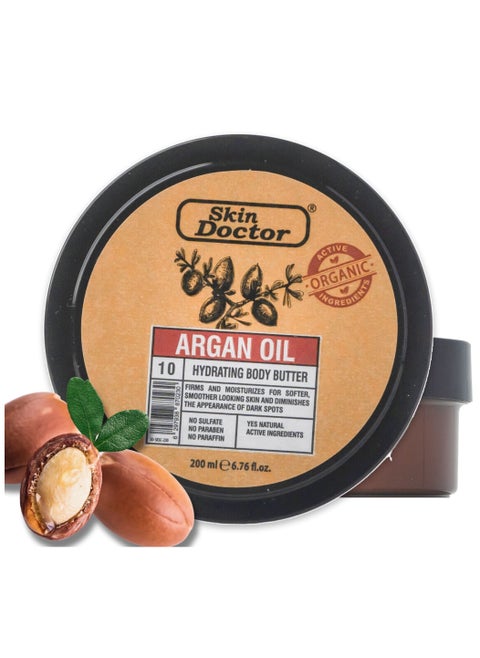 Argan-Enhanced Body Butter Skin Hydration and Nourishing Solution - All Skin Types 200ml