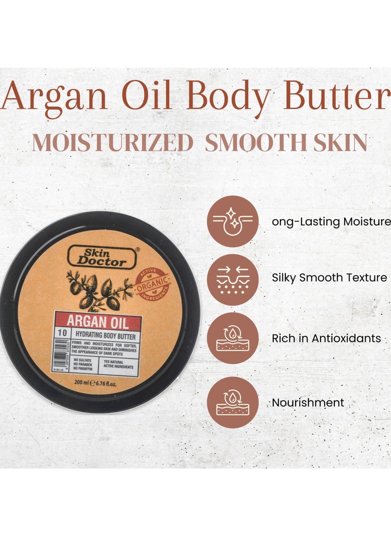 Skin Doctor Argan-Enhanced Body Butter Skin Hydration and Nourishing Solution - All Skin Types 200ml  - Image 4