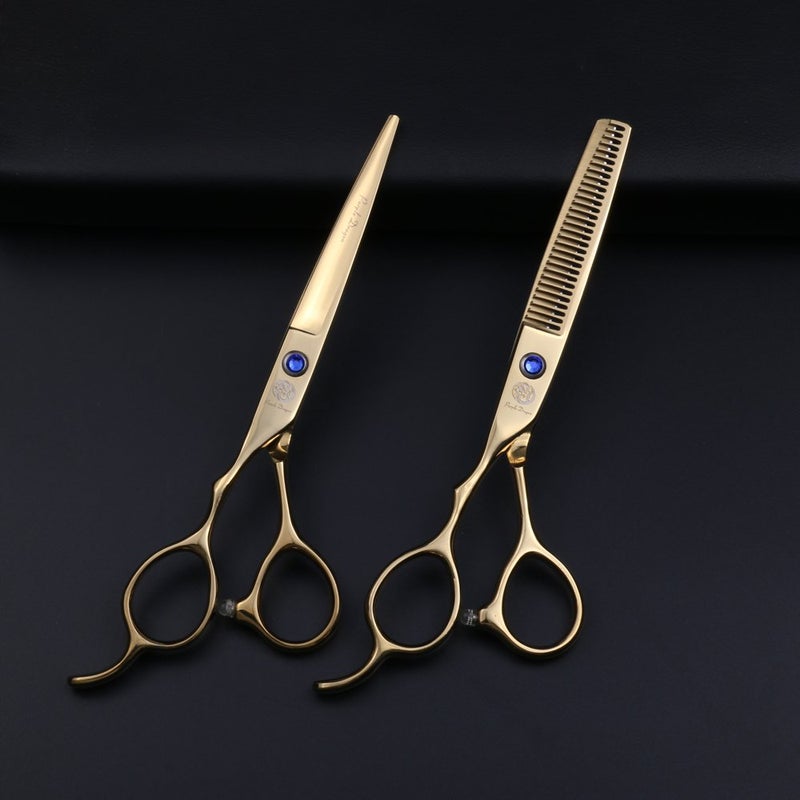 Purple Dragon 6.0 inch Left Hand Barber Hair Cutting Scissor and Thinning Shears - for Professional Left-handed Hairstlist - Image 4