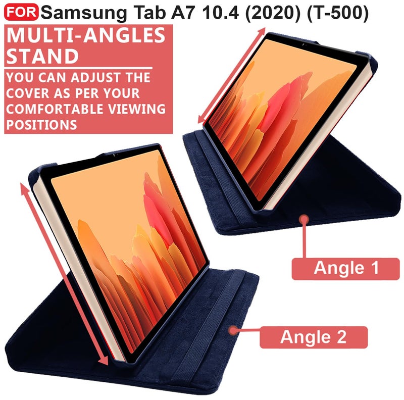 Cedo Samsung Tab A7 (10.4 inch) Flip Cover | Leather Finish | 360 Degree Rotate Back Cover | Shockproof Back Cover Case for Samsung Galaxy Tab A7 (10.4 inch) (2020) SM-T500 / T505 (Blue) - Image 5