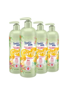 Suave Kids Natural Sweet Almond Honey Curly Hair Shampoo, Tear Free, No Sulfates, No Parabens, No Silicones, No Dyes, 16.5 Oz Pack Of 4  - Image 1