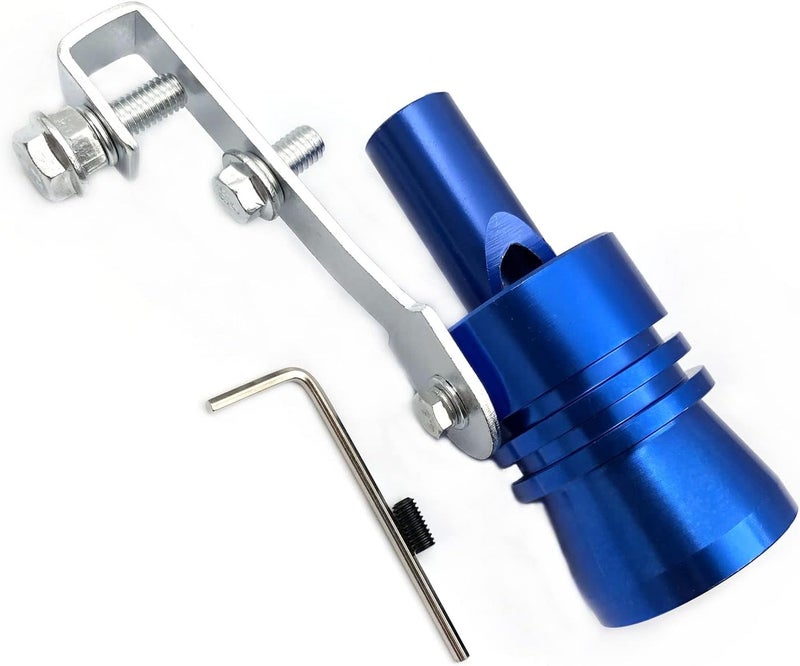 DEVMO 2pcs XL Size Aluminum Alloy Universal Turbo Sound Exhaust Muffler Pipe Whistle Car Roar Maker Blue - Image 2