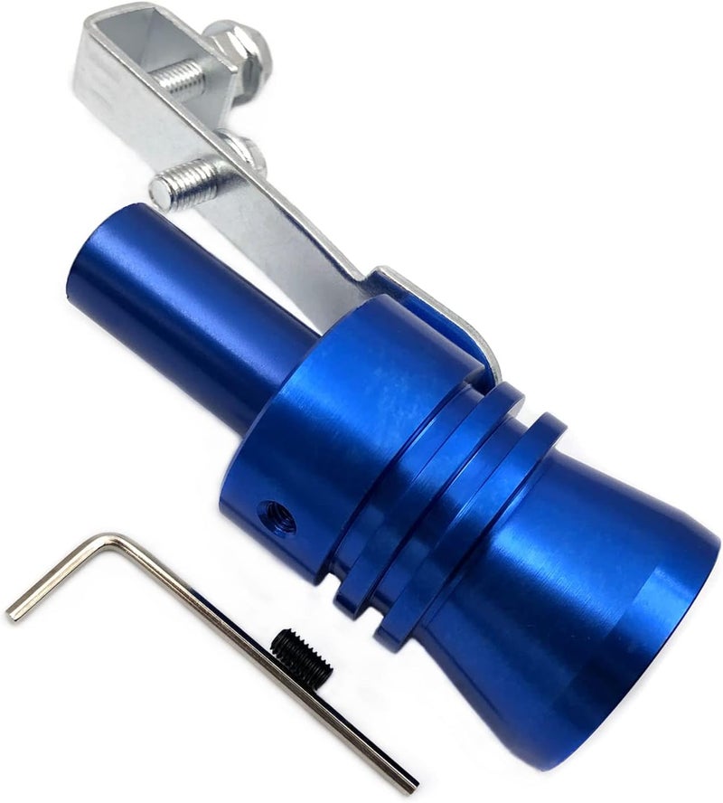 DEVMO 2pcs XL Size Aluminum Alloy Universal Turbo Sound Exhaust Muffler Pipe Whistle Car Roar Maker Blue - Image 3