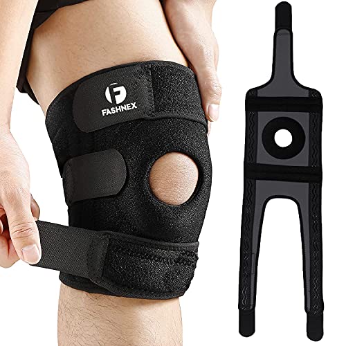 FASHNEX Premium Knee Support Open Patella, Breathable Knee Cap Brace for Arthritis, Pain Relief, Sports for Men & Women (Single Piece / 1 Piece (Not a Pair), (Black), Free Size) - Image 1