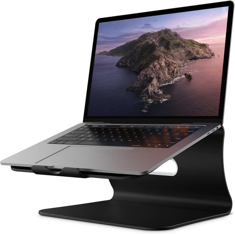 Bestand Laptop Stand, Aluminum Notebook Holder Riser Heat-Vent for MacBook Air/Pro, Dell, HP, Lenovo, Microsoft Surface, Samsung 11-16 inches Notebook (Black) - Image 1