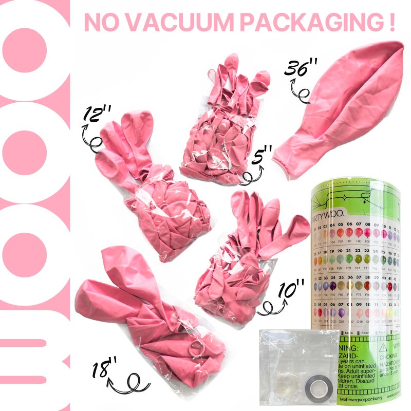 PartyWoo Light Pink Balloons 127pcs Different Sizes of 36 18 12 10 5 Inch Pastel Pale Baby Pink Balloon Arch Kit for Baby Shower Bachelorette Bridal Shower Birthday Party Decorations Pink-Y48 - Image 2