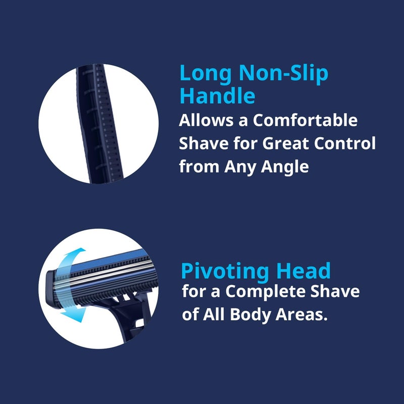 Dorco Pace 2 Disposable Razors for Men (30ct), 2 Blades Shaving Razor, Open-Flow for Easy Rinsing, Lubricating Strip for a Comfortable Shave, Ideal for Travel and Everyday Use - Image 4