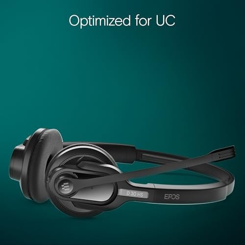 EPOS Impact D 30 Phone - Wireless DECT Dual Ear Headset for Connection to a Desk Phone, Black - Image 4