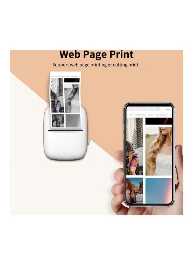 Generic Portable Mini Pocket Photo Printer White/Brown  - Image 3