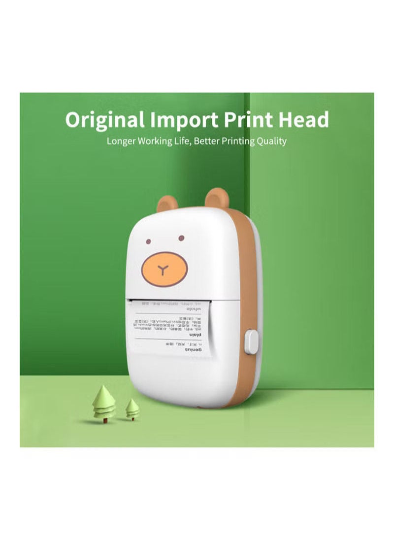 Generic Portable Mini Pocket Photo Printer White/Brown  - Image 2