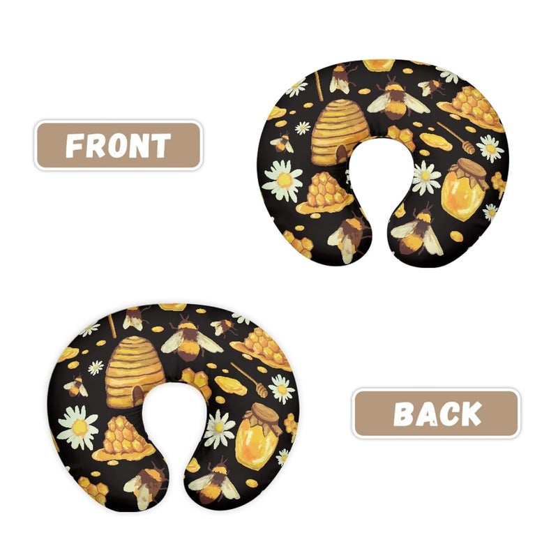 Forchrinse Bee Daisy Nursing Pillow Cover Stretch Baby Removable Nursing Covers for Breastfeeding PillowCute Infant Feeding Pillow Cover for Bottle and Breast Feeding - Image 5