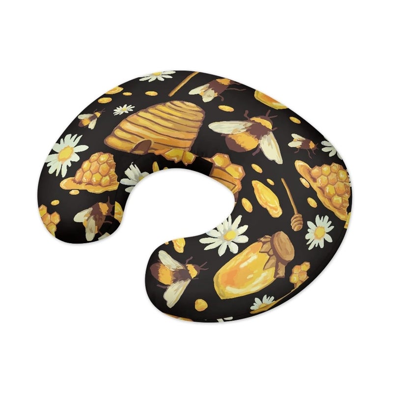 Forchrinse Bee Daisy Nursing Pillow Cover Stretch Baby Removable Nursing Covers for Breastfeeding PillowCute Infant Feeding Pillow Cover for Bottle and Breast Feeding - Image 4