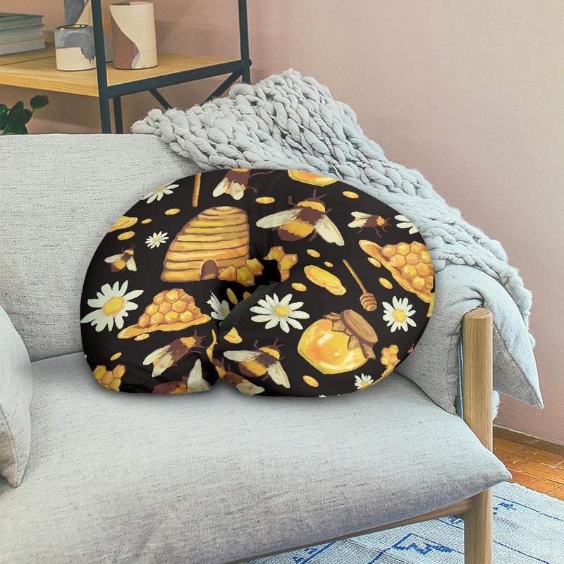 Forchrinse Bee Daisy Nursing Pillow Cover Stretch Baby Removable Nursing Covers for Breastfeeding PillowCute Infant Feeding Pillow Cover for Bottle and Breast Feeding - Image 2