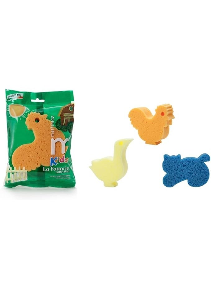 Martini Kids Colorful Farm Animal Bath Sponge | Fun & Gentle Bath Sponge for Children - Image 3