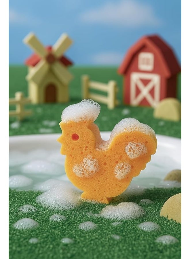 Martini Kids Colorful Farm Animal Bath Sponge | Fun & Gentle Bath Sponge for Children - Image 5