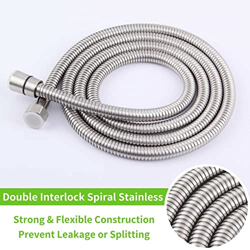 Angle Simple خرطوم دش محمول 79 بوصة، زاوية بسيطة من الفولاذ المقاوم للصدأ، خرطوم رش دش مرن، خرطوم استبدال دش 1/2 بوصة IPS، خرطوم تمديد دش، نيكل مصقول - Image 5