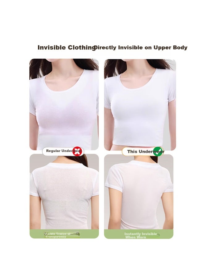 Gujin Women's Padded Bra Summer Wire-free Ice Silk Breathable Beauty Back Lift Push-up Bra Invisible Skin Color Bra - Image 4