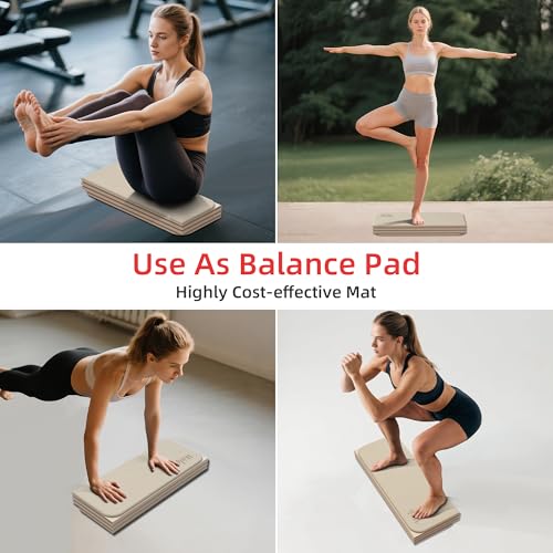 WEILA 1/2 Inch Extra Thick Yoga Mat Pilates Equipment, 70"x24" Odorless Workout Mats for Home Gym, Non-slip Exercise Mats for Women Men Home Workout, Foldable Yoga Mats for Travel Camping Sleeping(Cinnamon) - Image 5
