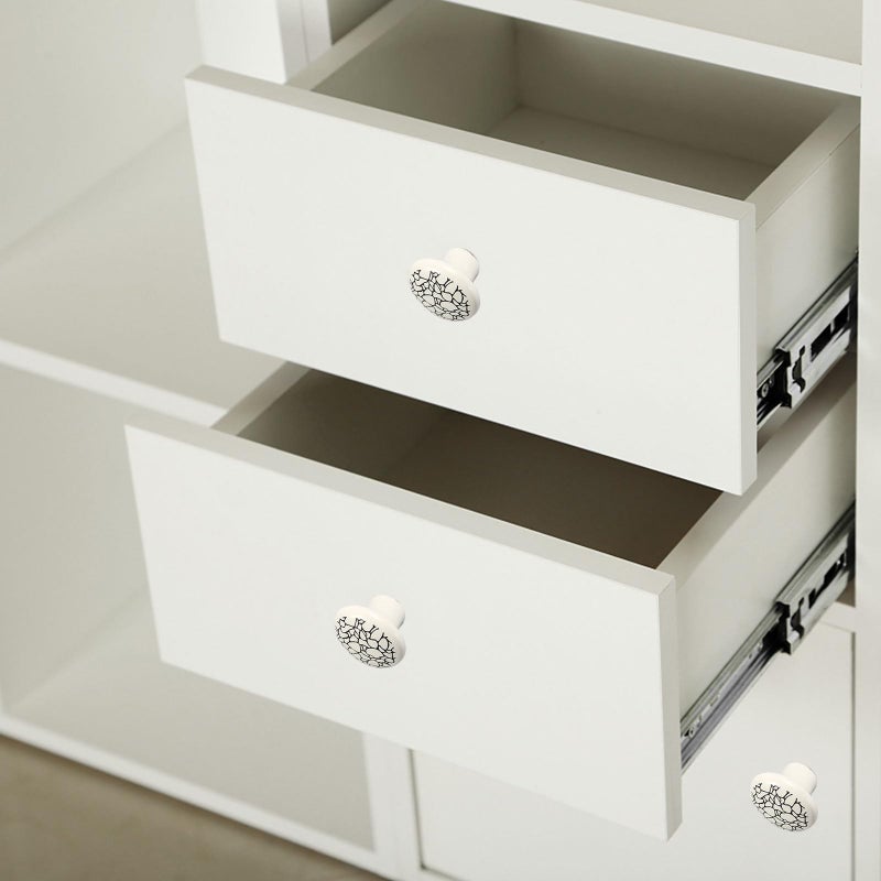 Ceramic Cabinet Door Handles 3Pcs Crackle Round Knobs Marble Finish Drawer Pulls - Image 5