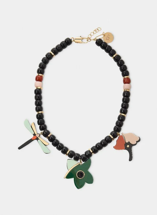 بارفوا عقد من الخرز مع قلائد من الراتنج