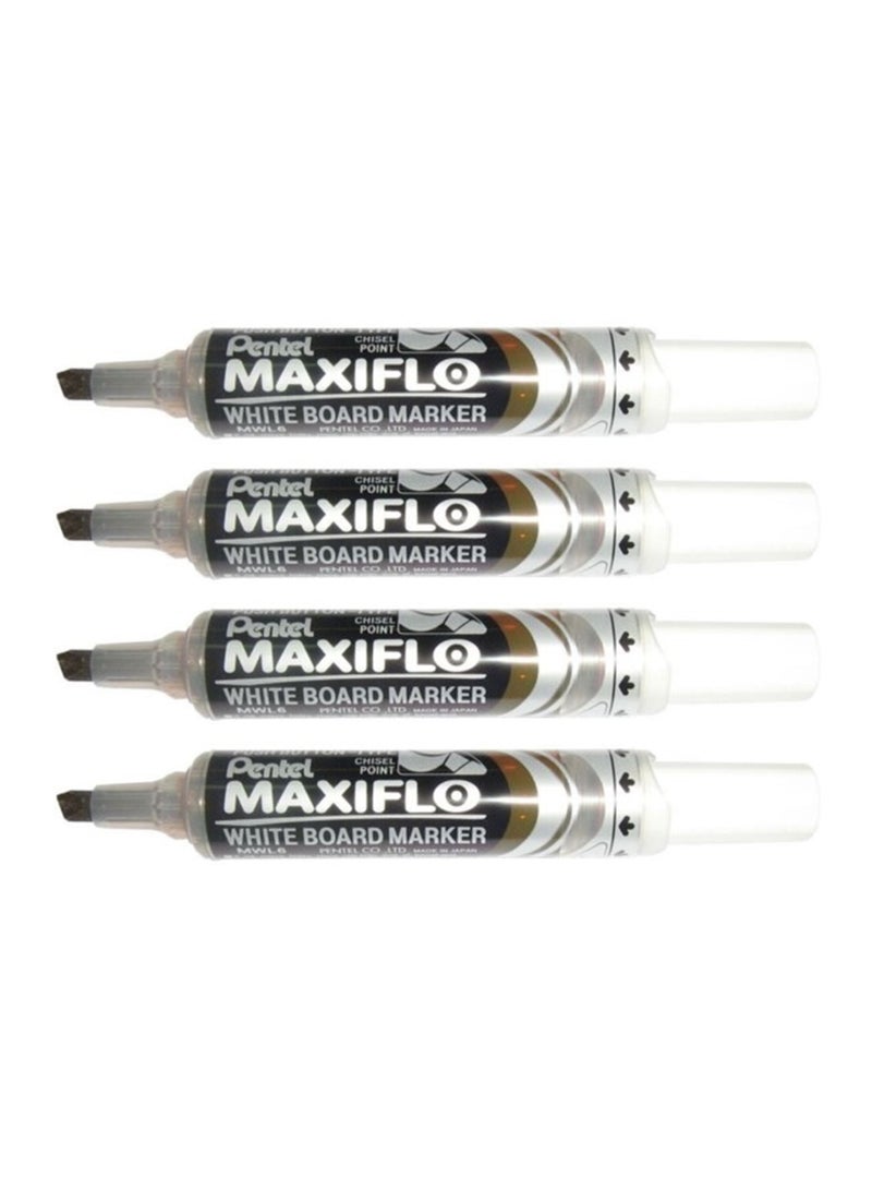 Pentel 4-Piece Maxiflo White Board Marker Brown Ink - Image 1