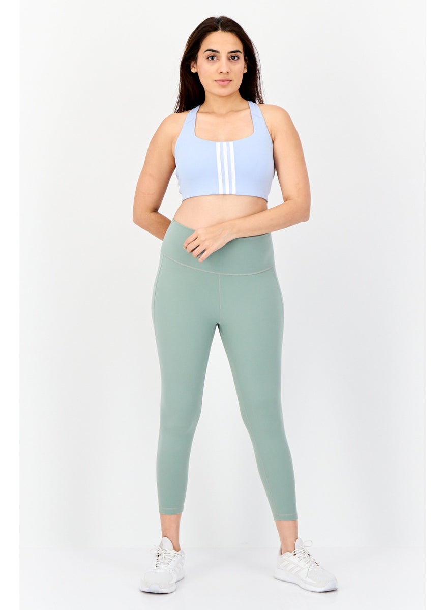 Adidas Women Brand Loge Padded Sports Bra, Light Blue  - Image 3