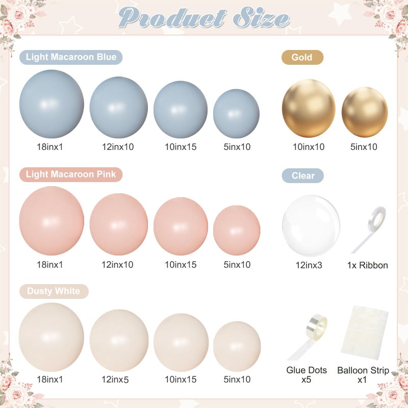NUTTYBASH Gender Reveal Balloon Garland Arch Kit, 126Pcs Pink Blue Sand White Gold Balloons for Boy or Girl Gender Reveal Decorations Baby Shower Boho Bachelorette Wedding Birthday Party Supplies - Image 2