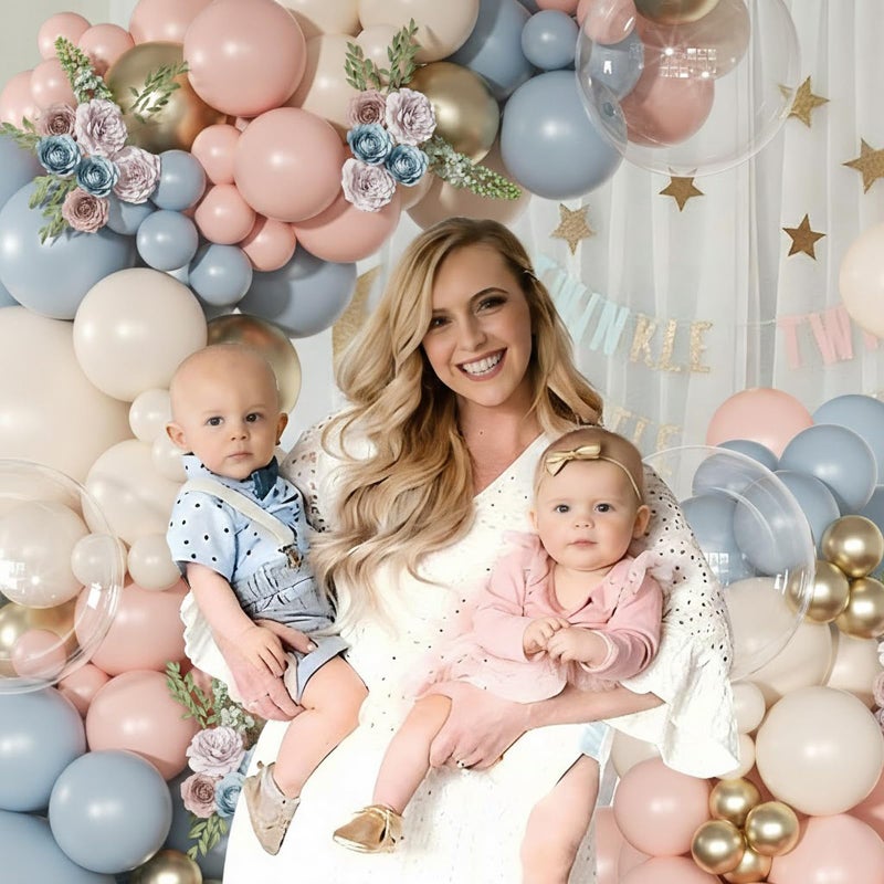 NUTTYBASH Gender Reveal Balloon Garland Arch Kit, 126Pcs Pink Blue Sand White Gold Balloons for Boy or Girl Gender Reveal Decorations Baby Shower Boho Bachelorette Wedding Birthday Party Supplies - Image 4