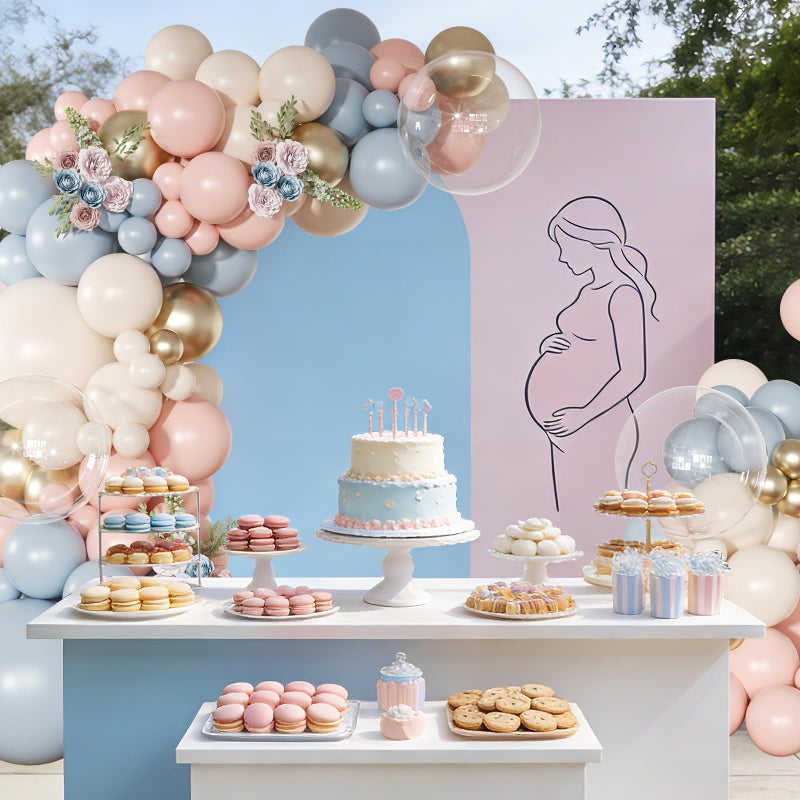 NUTTYBASH Gender Reveal Balloon Garland Arch Kit, 126Pcs Pink Blue Sand White Gold Balloons for Boy or Girl Gender Reveal Decorations Baby Shower Boho Bachelorette Wedding Birthday Party Supplies - Image 5