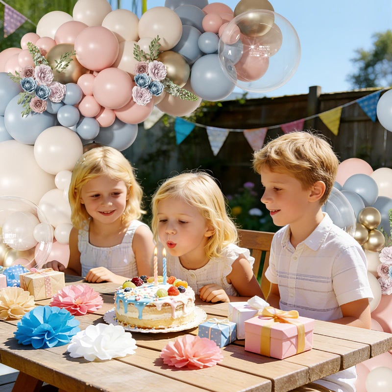 NUTTYBASH Gender Reveal Balloon Garland Arch Kit, 126Pcs Pink Blue Sand White Gold Balloons for Boy or Girl Gender Reveal Decorations Baby Shower Boho Bachelorette Wedding Birthday Party Supplies - Image 3