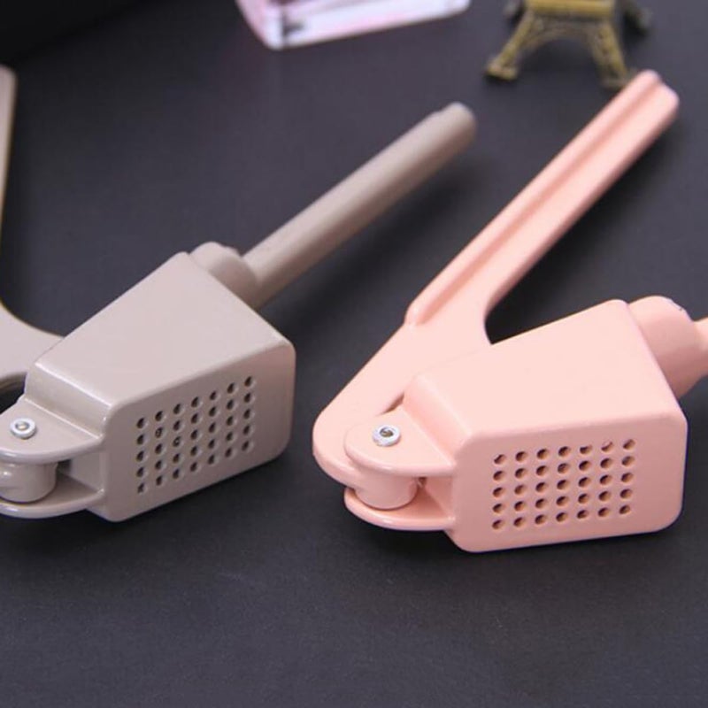 Pink Alloy Garlic Press Mincer and Slicer Multifunction Manual Kitchen Crusher Tool - Image 4