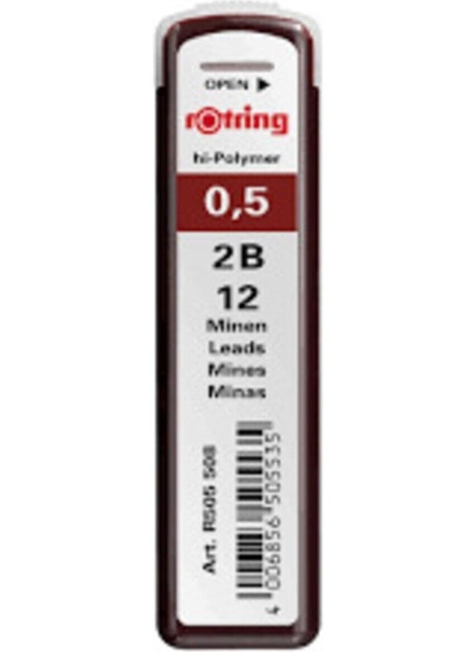 Rotring Hi Polymer 0.5 mm 2b Pencil Lead 3 Pieces  - Image 1