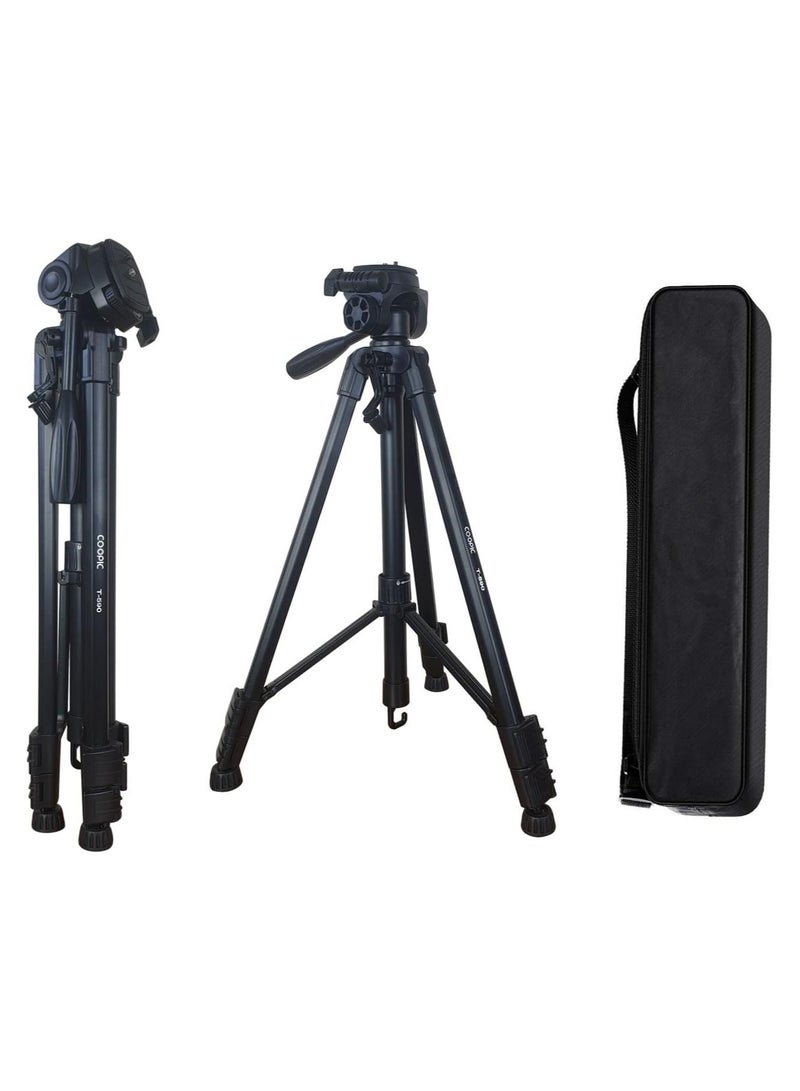 Coopic T-590 Light weight Portable Aluminum Camera Tripod with Max Height up to 146cm/57.48inch and Carrying Bag Compatible with Canon Nikon Sony DSLR Camera Load up to 3kg 6.60lb Load - Image 5