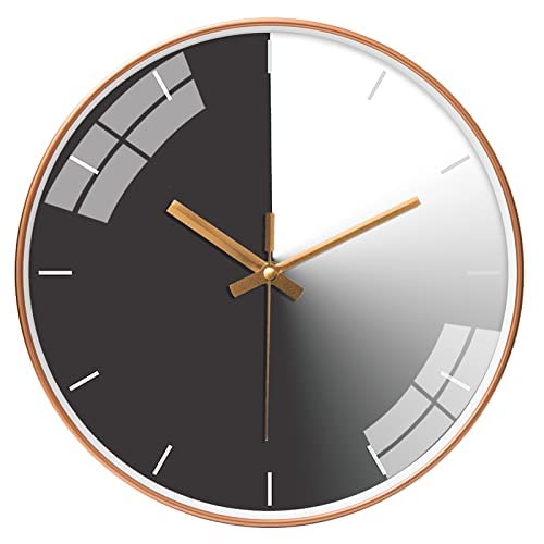 ZEPOLI Wall Clock Modern Analog Stylish Silent Non-Ticking Night Light Easy-to-Read Numbers for Home Hall Bathroom Living Bedroom Kitchen Decorative (Smokey) - Image 1