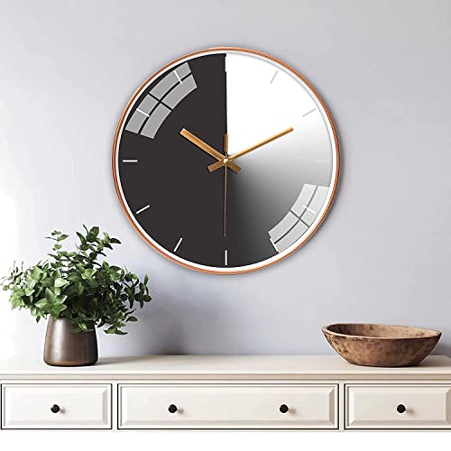 ZEPOLI Wall Clock Modern Analog Stylish Silent Non-Ticking Night Light Easy-to-Read Numbers for Home Hall Bathroom Living Bedroom Kitchen Decorative (Smokey) - Image 2