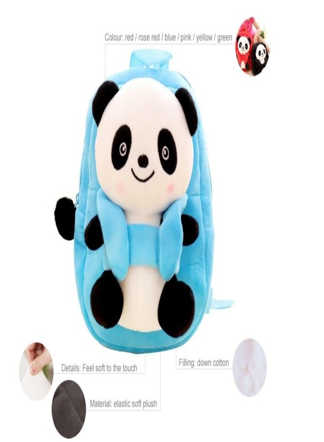 Frantic Kids Soft Cartoon Animal Travelling School Bag Soft Plush Standard 1 Compartment Backpack Boys Girls Baby For 2 To 5 Years Baby/Boys/Girls Nursery, Preschool,(Sky Big Panda) Standard, 10 Litre - Image 5