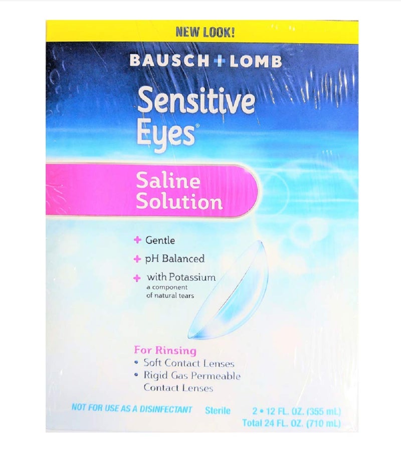 Bausch + Lomb Bausch And Lomb Sensitive Eyes Plus Saline Solution, Twin Pack - 24 Oz (pack of 3)