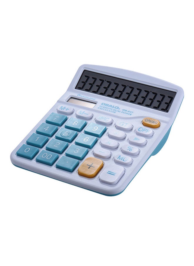 NIBEMINENT 12-Digit Dual Power Basic Calculator Blue  - Image 3